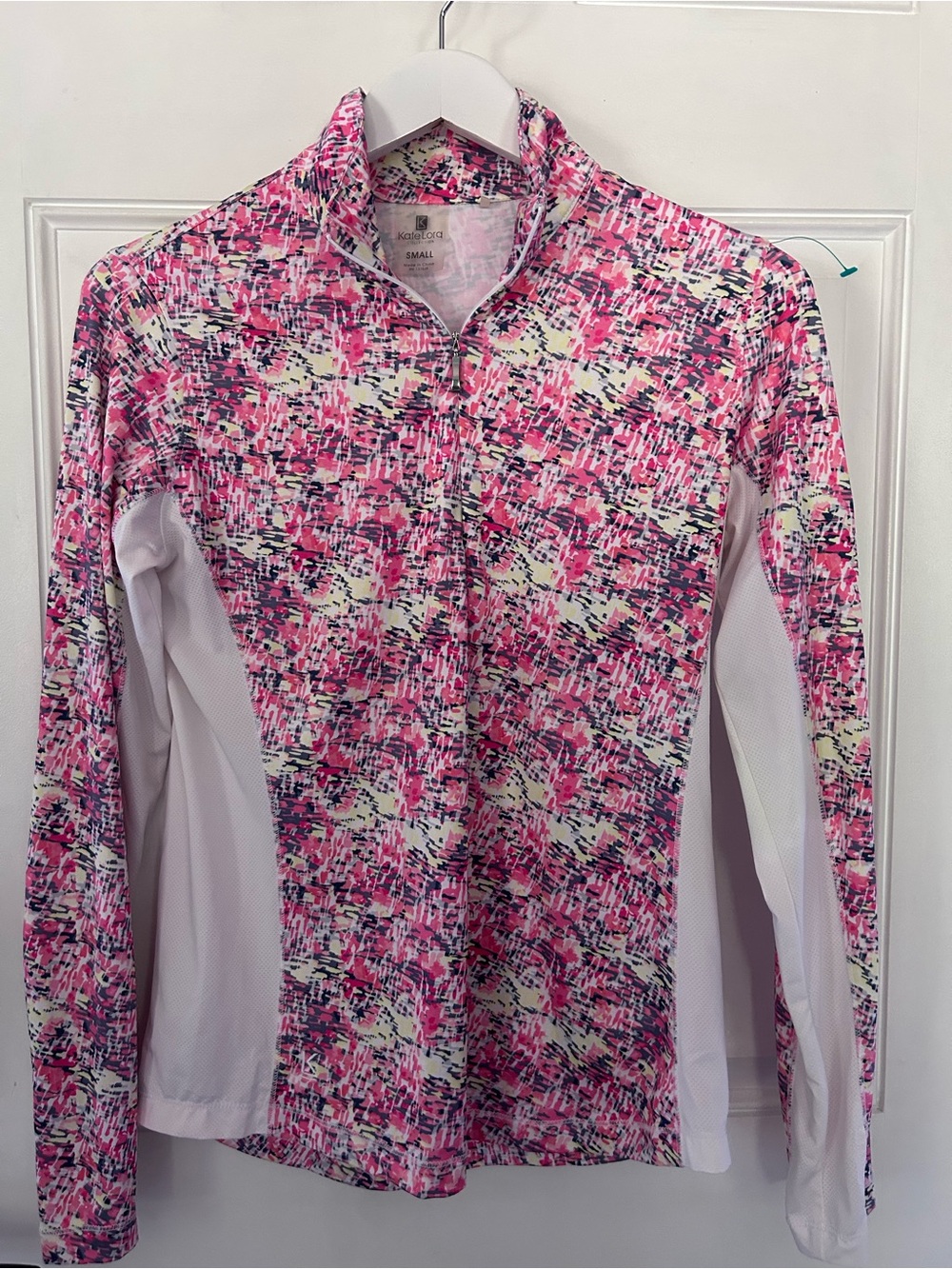 Kirkland Signature Pink Multi-Color Long Sleeve Half-Zip Performance Top